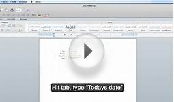 Microsoft Office Word MAC: Tabs, Example 1